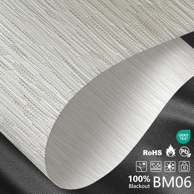 Smart Motorized Blinds – 100% Blackout Roller Shades with Remote, Alexa/Google Home/Siri Control, Matter Compatible, Wireless Rechargeable Battery, Custom Sizes for Windows & Sliding Doors