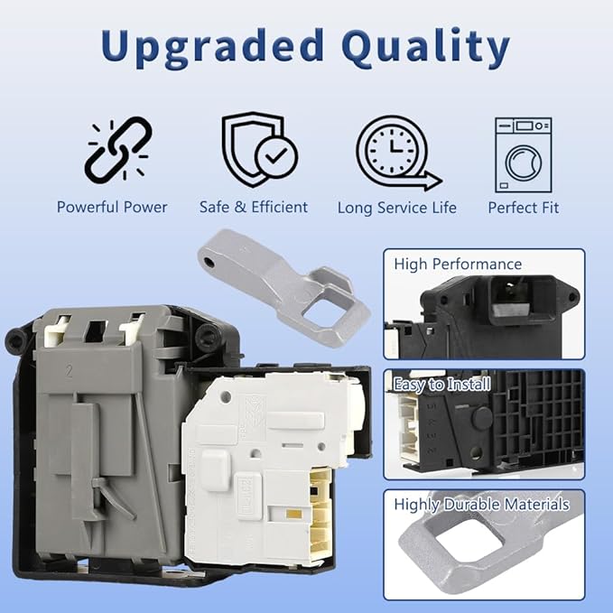 Upgraded EBF61315802 Washer Door Lock Switch & MFG63099101 Washer Door Lock Strike for LG/Kenmore Washing Machine, 2 Pcs Replacement Parts