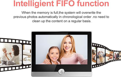 WALFRONT WiFi Door Viewer Smart Peephole Camera Motion Detection 1080P 4.3 Inch Color LCD Two Way Intercom Night Wide Angle 128G Card Supported