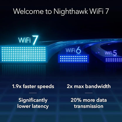 NETGEAR WiFi 7 Range Extender (EXS18) – BE3600 Dual-Band Wireless Internet Signal Range Extender (up to 3.6 Gbps Speed) - Add up to 1,200 sq. ft., 40 Devices – WPA3 Security, Smart Roaming