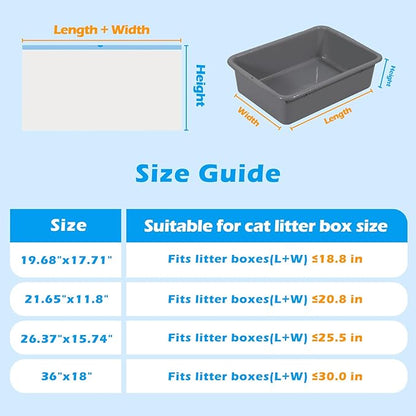 Cat Litter Bags 60Count, 26.37"x15.74" Drawstring Close Litter Box Liners for Automatic Litter Box,Thick Cat Poop Bags,Easy to Clean,Heavy Duty Robot Bag for Self-Cleaning Box