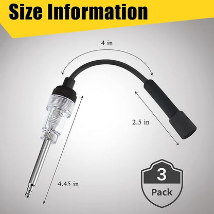 Inline Spark Plug Tester Engine Straight Boot Ignition Tester Light Lawnmower Checker Armature Diagnostic Detector for Automotive Car Internal External Engine(3 Pieces)