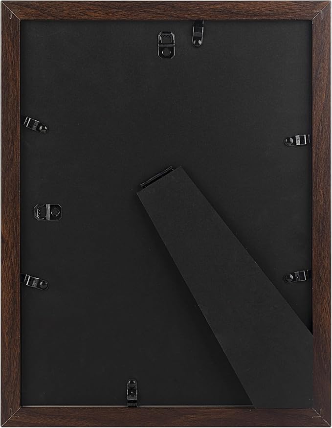Golden State Art, 9x12 Picture Frame with Mat for 6x8 - High Definition Glass Wall Mounting Horizontal Vertical Display (Brown, 1 Pack)