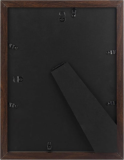 Golden State Art, 9x12 Picture Frame with Mat for 6x8 - High Definition Glass Wall Mounting Horizontal Vertical Display (Brown, 2 Pack)