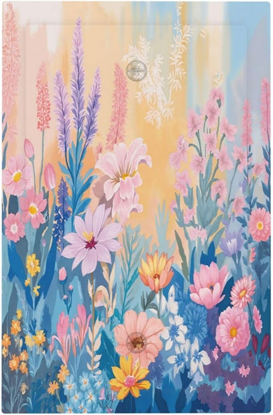 Light Switch Cover Plate Colorful Watercolor Flowers Wildflower Plants 1 Gang No Device Blank Wall Plate Electrical Outlet Cover Decorative Switch Plate Covers for Bathroom Home Decor
