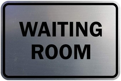 Signs ByLITA Classic Framed Waiting Room (Brushed Silver) - Medium 2 Pack