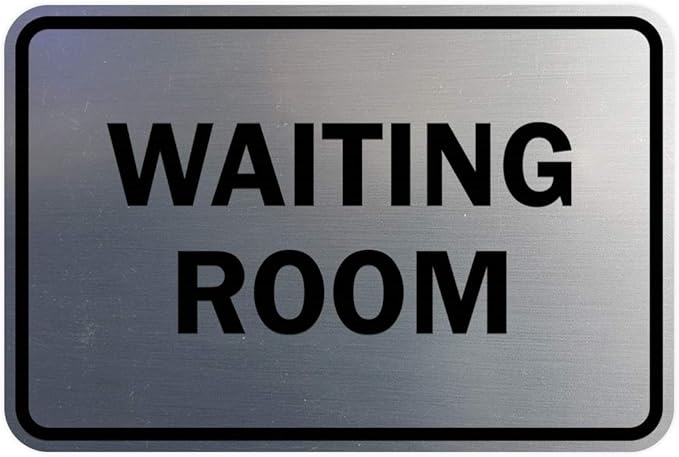 Signs ByLITA Classic Framed Waiting Room (Brushed Silver) - Small