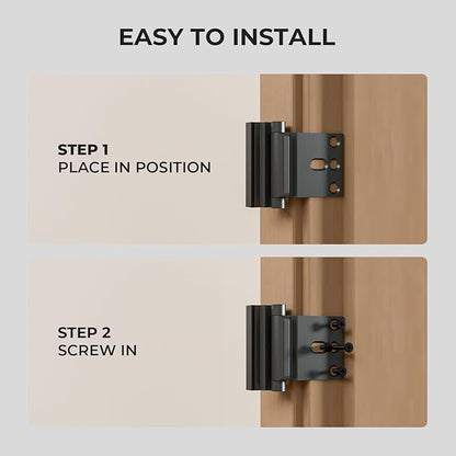6Pack Home Security Door Reinforcement Lock Childproof, Door Locks for Kids Safety, Door Lock Latch Stopper for Front Door Inside Top of Door, Aluminum Construction Finish