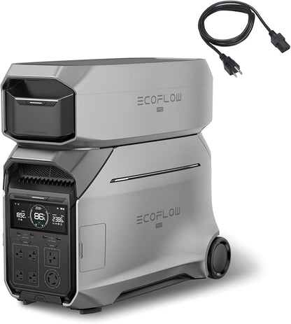 EF ECOFLOW 8kWh Portable Power Station: DELTA Pro 3 with AC Cable and Extra Battery, 120/240V 4000W AC Output, Solar Generator for Home Use, Camping, Emergencies, RVs, and Outdoor Generators