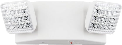 LIT-PaTH LED Emergency Lighting Fixtures with 2 LED Heads and Back Up Batteries- US Standard Exit Light, UL 924 and CEC Qualified, 120/277 Voltage, 1-Pack