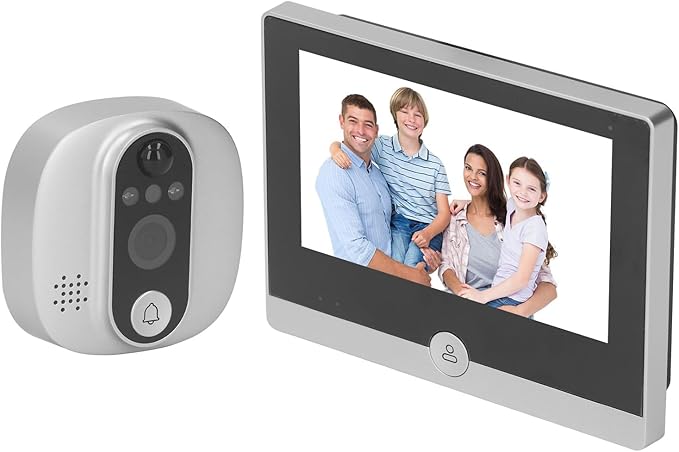 WALFRONT WiFi Door Viewer Smart Peephole Camera Motion Detection 1080P 4.3 Inch Color LCD Two Way Intercom Night Wide Angle 128G Card Supported