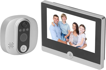 WALFRONT WiFi Door Viewer Smart Peephole Camera Motion Detection 1080P 4.3 Inch Color LCD Two Way Intercom Night Wide Angle 128G Card Supported
