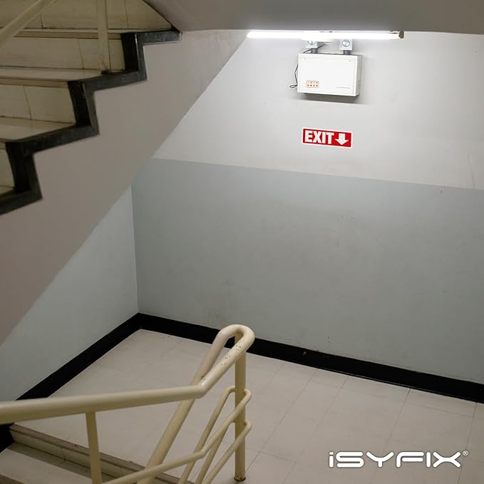 iSYFIX Exit Signs 12 Pack 12x4 Inch with Directional Down Arrows - Rust Free Aluminum, Laminated for UV, Weather, Scratch Resistance - Ideal for Offices, Schools, Theaters, Restaurants