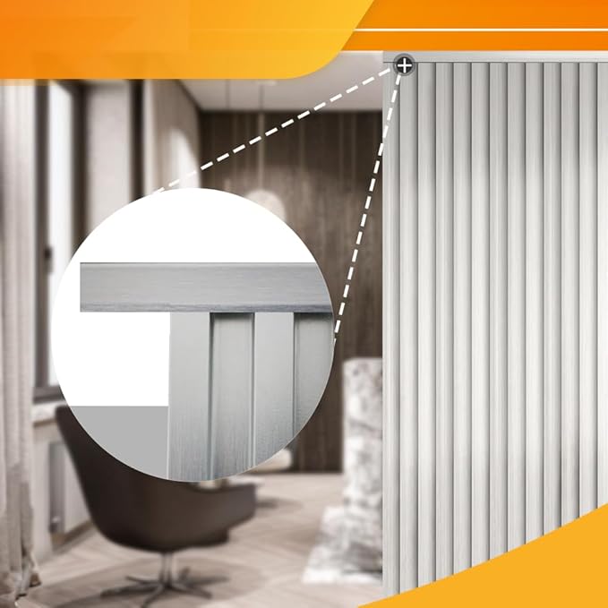 OUZUGIE 8-Pack 57 Inches, WPC Slat Wall Panel Trim,Corner Guard for High Grille (Metallic Silver)