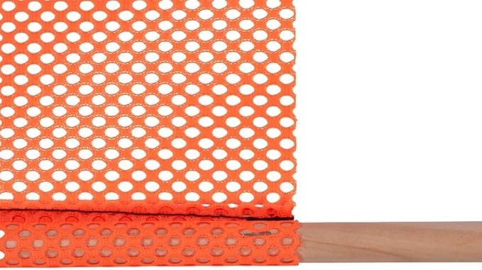 Mytee Products (8 Pack) 18"x18" Orange Safety Flags for Truck Loads w/Dowel - DOT Compliant Jersey Mesh Warning Flags on Stick for Oversize Wide Load, Construction, Road Traffic, Pedestrian Signs