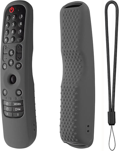 Hi Color Silicone Cover for MR24GA/MR21GA/MR22GN/MR23GA Protective Case Compatible with LG Magic TV C2 C3 G3 OLED Remote Control Slicone Sleeve with Lanyard (Dark Grey)