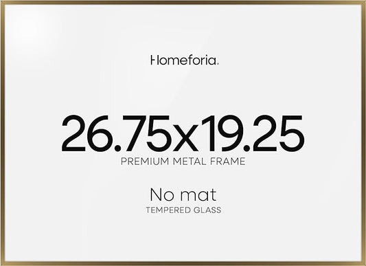 Homeforia 19.25x26.75 Bronze Puzzle Frame, High End Metal 19.25 by 26.75 Picture Frames without Mat, 26.75x19.25 Brass Art Frame for Wall, 19.25by26.75 Puzzle Frames, Tempered Glass, Wall Kit, Set of 1