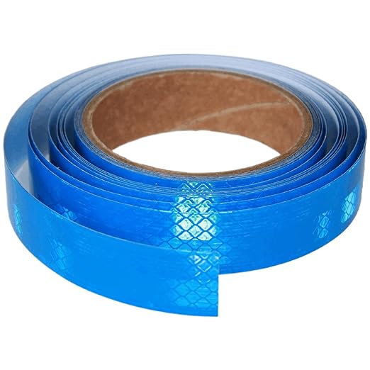 Non Fading Reflective Tape Blue 1 inch, Outdoor Waterproof High Visibility Warning Industrial Marking Tape, Safety Stickers (15 feet)