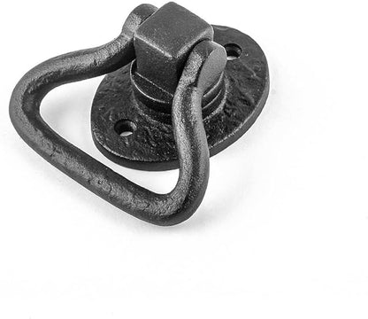 Renovators Supply Manufacturing Door Lock Latch 6.5 in. Black Wrought Iron Gate Latch Garage Barn Door Lock with Mounting Hardware