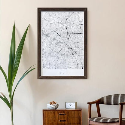KTKDE Studio Gallery 18x24 Select Poster Frame Set of 5, Walnut Wooden frames Display Poster, Posters & Art Prints for Artwork Wall Vertical or Horizontal Display best gift