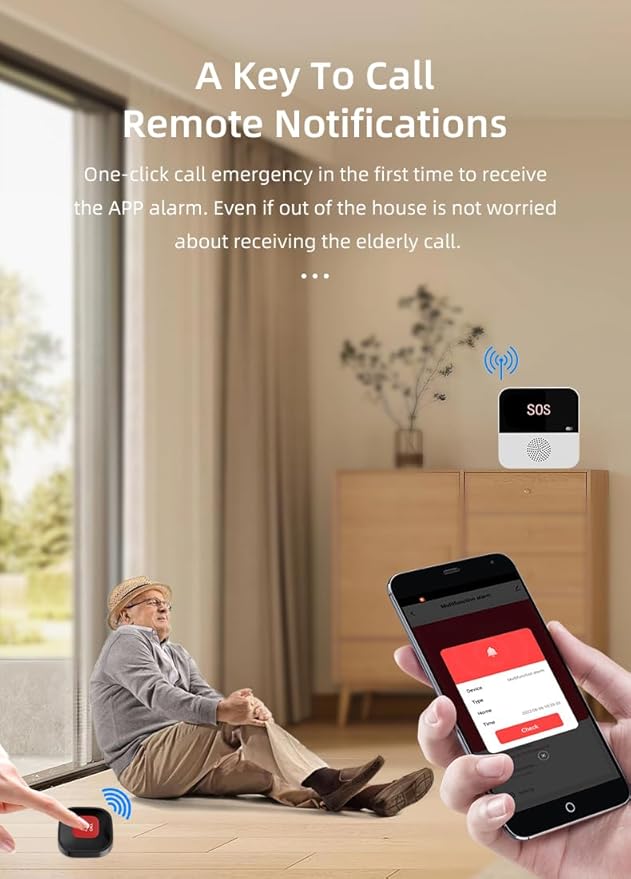 Life Alert-Caregiver Pager, WiFi Pager Life Alert Systems for Seniors no Monthly Fee