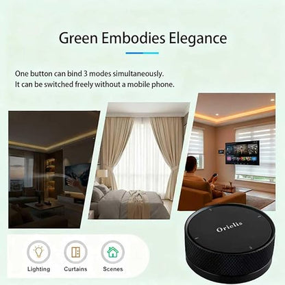 1 PCS Wireless Smart Light Switch Button, Wall-Mounted Rotary Light Switch, Compatible with Tuya Zigbee Gateway (V2 or Higher), Smart Home Control, Easy Wireless Installation