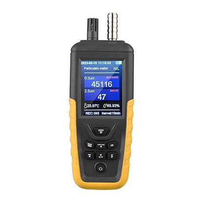 Air Quality Monitor Dust Particle Counter,High Sensitivity 3-Channel PM0.3/2.5/10 um Temperature and Humidity Monitor/USB Recharge Data Transfer/Storge Pollution Monitor