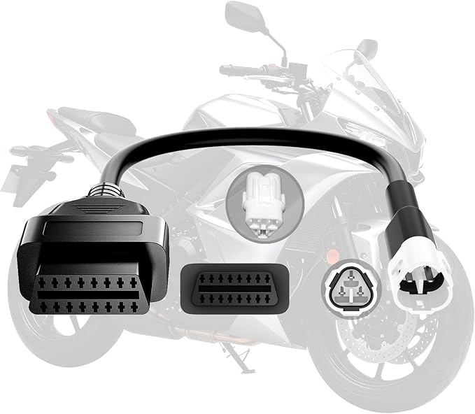 OBD2 Adapter Cable Fits for Yamaha Motorcycles, 3Pin to 16Pin OBD2 Diagnostic Adapter Cable Works with All OBDII Scanner