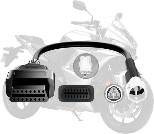 OBD2 Adapter Cable Fits for Yamaha Motorcycles, 3Pin to 16Pin OBD2 Diagnostic Adapter Cable Works with All OBDII Scanner