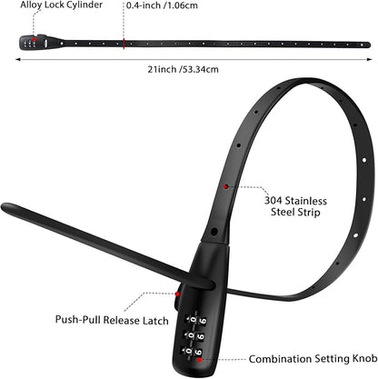 Zip Tie Lock Adjustable Cable Lock for Kids Bike, Helmet, Closet, Pantry, Fridge, Scooter, Cabinets, Drawers, Gates, Fences, Toolboxes, Bike Rack, 1 Pack (Black)