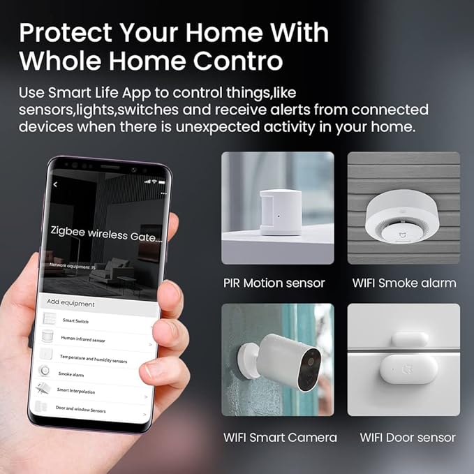 ZigBee 3.0 Hub WiFi & Bluetooth Dual Mode Gateway, Only for Tuya Product Smart Home Bridge Wireless Remote Controller,Intelligent Bridge Wireless Smart Home Gateway Voice Control via Alexa,Google Home