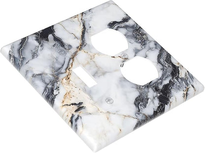 Outlet Covers Black Gold Marble Abstract Modern Luxury 1 Toggle 1 Duplex Switch Plate Covers Electrical Light Switch Cover Plate Decorative Wall Plate Socket Cover for Bedroom Home Decor