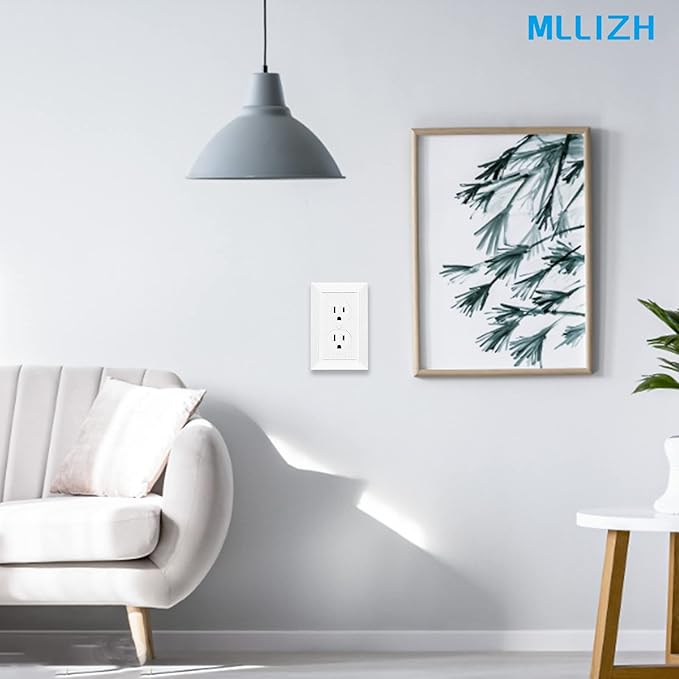 Modern Decorative Wall Plate Retro Wood Grain design Switch Cover Outlet Cover for Light Switch, Smart Switch, Dimmer, GFCI, USB Outlet (10 Pack, Single Duplex)