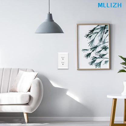Modern Decorative Wall Plate Retro Wood Grain design Switch Cover Outlet Cover for Light Switch, Smart Switch, Dimmer, GFCI, USB Outlet (10 Pack, Single Duplex)