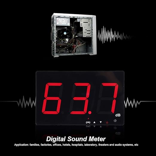SW-525B Digital Sound Meter Noise Decibel Tester with 9.6 LCD Display Alarm Function Data Storage USB for Factories Offices Theaters