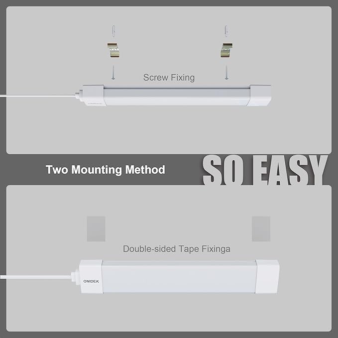 Under Cabinet Lights with Plug. 3000K-6500K Dimming and Color. with Wireless Control Panel and Remote Control.18W 1800LM for Garage, Kitchen, Bathroom, Closet, Office (24 inch-2pcs)