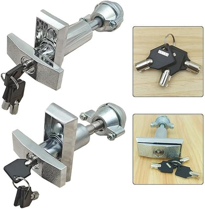 Zinc Alloy T-Type Cabinet Lock for Vending Machines,Water Dispensers Car Wash Systems,Salt Spray Tested 48H,Anti-Theft Screws,Secure T-Lock with 3 Keys,Silver