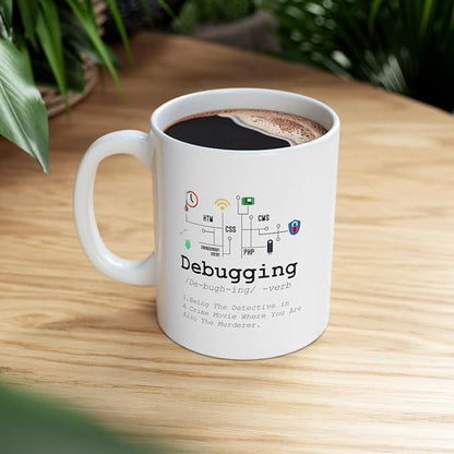 Personalized Debugging Definition Mug Customized Funny IT Programmer Programming Coding Code Coffee Mug 11oz Computer Teacher Student Present 11oz