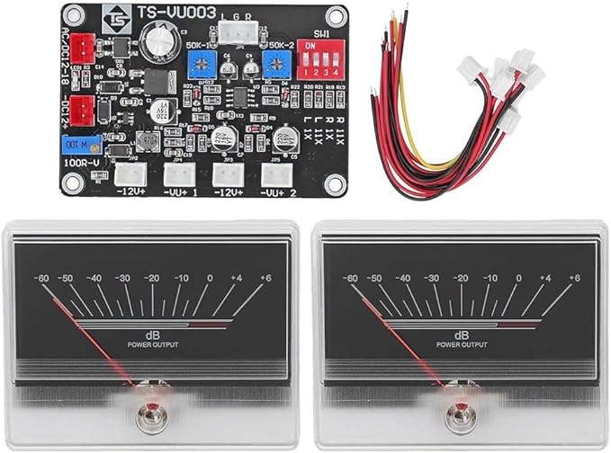 Power Amplifiers VU Meter with Driver Board Kit Backlit Audio Level Indicator 2 Analog Meters VU Meter Audio Level Panel Indicator 960uA Sensitivity