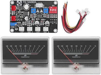 Power Amplifiers VU Meter with Driver Board Kit Backlit Audio Level Indicator 2 Analog Meters VU Meter Audio Level Panel Indicator 960uA Sensitivity