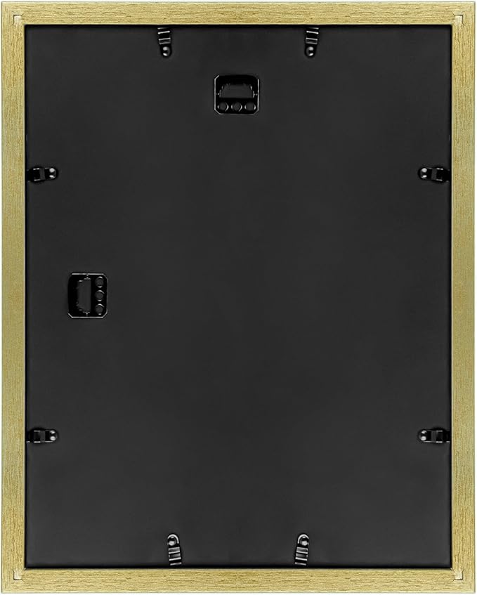 Golden State Art, 11x14 Picture Frame with Mat for 8x10 - High Definition Glass Wall Mounting Horizontal Vertical Display (Gold, 2 Pack)
