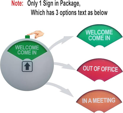 Privacy Sign,Out of Office/Please Come In/In a Meeting/Office/Conference Sign with Strong Adhesive Tape, 4 x 4 x 0.3 Inch Acrylic (White-6 Pack)