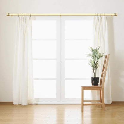 Curtain Rods for Windows 72 to 144, 1 Inch Adjustable Gold Heavy Duty Long Window Curtain Rod with End Caps, Modern Style Indoor Outdoor Drapery Rods for Patio Bedroom, Size 32" - 150"