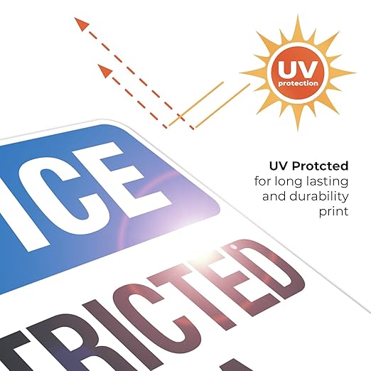 Notice Restricted Area Sign, 24x30 Inches, Rust Free .063 Aluminum, Fade Resistant, Made in USA