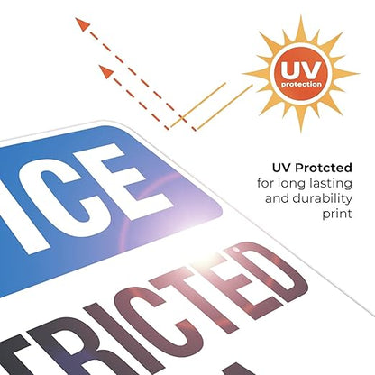 Notice Restricted Area Sign, 24x30 Inches, Rust Free .063 Aluminum, Fade Resistant, Made in USA