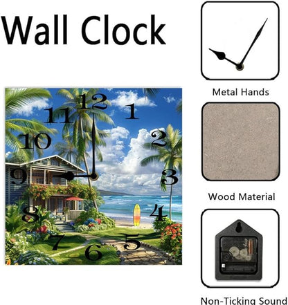 10 in Crafty Cat Crafts -219 Wood Wall Clock – Digital Time Display, Smart Home Compatible for Bedside or Workspace