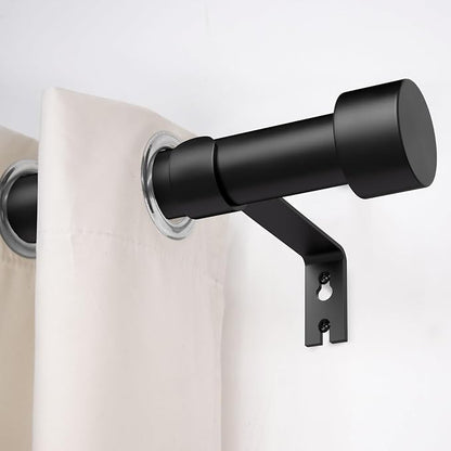 2 Pack Curtain Rods for Windows 28 to 48 Inch(2.3-4ft), 1 Inch Black Adjustable Heavy Duty Curtain Rod Set, Modern Outdoor Drapery Rods for Patio Bedroom, Size 32"- 60"