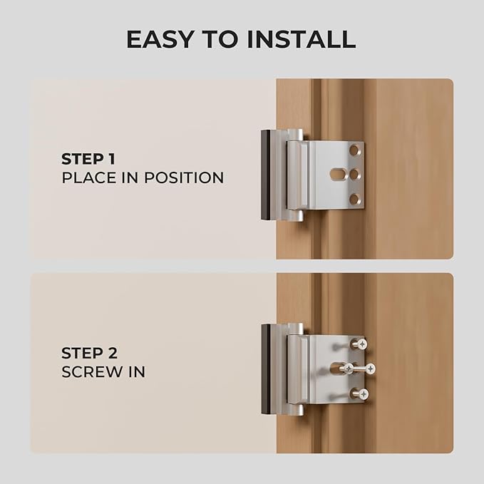 3Pack Home Security Door Reinforcement Lock Childproof, Door Locks for Kids Safety, Door Lock Latch Stopper for Front Door Inside Top of Door, Aluminum Construction Finish