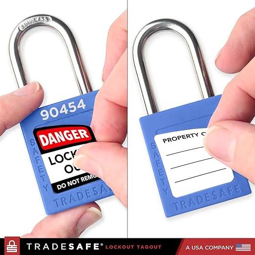 TRADESAFE Lockout Tagout Locks Set - 10 Blue Loto Locks, Lockout Locks Keyed Different, 2 Keys Per Lock, OSHA Compliant Lock Out Tag Out Padlocks, Safety Padlocks for Electrical Lockout Tag Out Kits