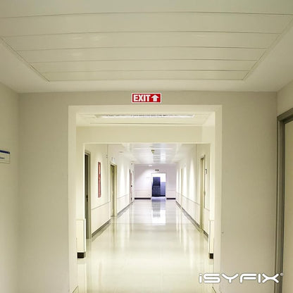 iSYFIX Exit Signs 6 Pack 12x4 Inch with Directional Up Arrows - Rust Free Aluminum, Laminated for UV, Weather, Scratch Resistance - Ideal for Offices, Schools, Theaters, Restaurants